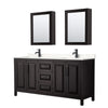 Custom image for Dark Espresso with Matte Black Trim / Carrara Cultured Marble / Medicine Cabinets