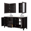 Custom image for Dark Espresso with Matte Black Trim / Carrara Cultured Marble / Medicine Cabinets