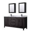 Custom image for Dark Espresso with Matte Black Trim / White Carrara Marble / Medicine Cabinets