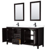 Custom image for Dark Espresso with Matte Black Trim / White Cultured Marble / 24