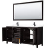 Custom image for Dark Espresso with Matte Black Trim / White Cultured Marble / 70