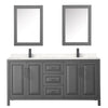 Custom image for Dark Gray with Matte Black Trim / Carrara Cultured Marble / Medicine Cabinets
