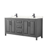 Custom image for Dark Gray with Matte Black Trim / Carrara Cultured Marble / No Mirror