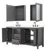 Custom image for Dark Gray with Matte Black Trim / Carrara Cultured Marble / Medicine Cabinets