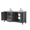 Custom image for Dark Gray with Matte Black Trim / Carrara Cultured Marble / No Mirror