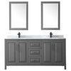 Custom image for Dark Gray with Matte Black Trim / White Carrara Marble / 24
