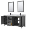 Custom image for Dark Gray with Matte Black Trim / White Carrara Marble / 24