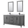 Custom image for Dark Gray with Matte Black Trim / White Carrara Marble / 24