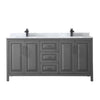 Custom image for Dark Gray with Matte Black Trim / White Carrara Marble / No Mirror