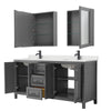 Custom image for Dark Gray with Matte Black Trim / Giotto Quartz / Medicine Cabinets