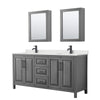 Custom image for Dark Gray with Matte Black Trim / Giotto Quartz / Medicine Cabinets
