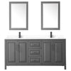 Custom image for Dark Gray with Matte Black Trim / White Cultured Marble / 24