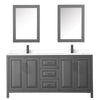 Custom image for Dark Gray with Matte Black Trim / White Cultured Marble / Medicine Cabinets