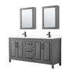 Custom image for Dark Gray with Matte Black Trim / White Cultured Marble / Medicine Cabinets