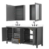 Custom image for Dark Gray with Matte Black Trim / White Cultured Marble / Medicine Cabinets