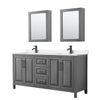 Custom image for Dark Gray with Matte Black Trim / White Quartz / Medicine Cabinets