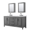 Custom image for Dark Gray with Matte Black Trim / White Quartz / Medicine Cabinets