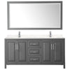 Custom image for Dark Gray with Polished Chrome Trim / Carrara Cultured Marble / 70