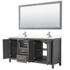 Custom image for Dark Gray with Polished Chrome Trim / Carrara Cultured Marble / 70