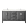 Custom image for Dark Gray with Polished Chrome Trim / Carrara Cultured Marble / No Mirror