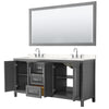 Custom image for Dark Gray with Polished Chrome Trim / Carrara Cultured Marble / 70