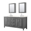 Custom image for Dark Gray with Polished Chrome Trim / Carrara Cultured Marble / Medicine Cabinets
