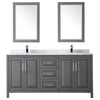 Custom image for Dark Gray with Polished Chrome Trim / White Carrara Marble / 24