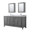 Custom image for Dark Gray with Polished Chrome Trim / White Carrara Marble / Medicine Cabinets