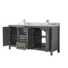 Custom image for Dark Gray with Polished Chrome Trim / White Carrara Marble / No Mirror
