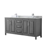 Custom image for Dark Gray with Polished Chrome Trim / White Carrara Marble / No Mirror