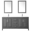 Custom image for Dark Gray with Polished Chrome Trim / White Cultured Marble / 24