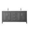 Custom image for Dark Gray with Polished Chrome Trim / White Cultured Marble / No Mirror