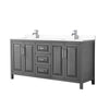 Custom image for Dark Gray with Polished Chrome Trim / White Cultured Marble / No Mirror