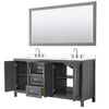 Custom image for Dark Gray with Polished Chrome Trim / White Cultured Marble / 70