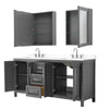 Custom image for Dark Gray with Polished Chrome Trim / White Cultured Marble / Medicine Cabinets