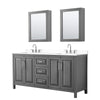 Custom image for Dark Gray with Polished Chrome Trim / White Cultured Marble / Medicine Cabinets