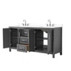 Custom image for Dark Gray with Polished Chrome Trim / White Cultured Marble / No Mirror