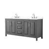Custom image for Dark Gray with Polished Chrome Trim / White Cultured Marble / No Mirror