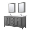 Custom image for Dark Gray with Polished Chrome Trim / White Quartz / Medicine Cabinets