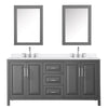 Custom image for Dark Gray with Polished Chrome Trim / White Quartz / Medicine Cabinets