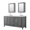 Custom image for Dark Gray with Polished Chrome Trim / White Quartz / Medicine Cabinets