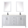 Custom image for White with Matte Black Trim / Carrara Cultured Marble / Medicine Cabinets
