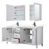 Custom image for White with Matte Black Trim / Carrara Cultured Marble / Medicine Cabinets