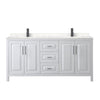 Custom image for White with Matte Black Trim / Carrara Cultured Marble / No Mirror