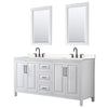 Custom image for White with Matte Black Trim / Carrara Cultured Marble / 24