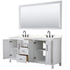 Custom image for White with Matte Black Trim / Carrara Cultured Marble / 70