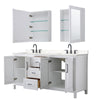 Custom image for White with Matte Black Trim / Carrara Cultured Marble / Medicine Cabinets