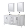 Custom image for White with Matte Black Trim / Carrara Cultured Marble / Medicine Cabinets