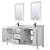 Custom image for White with Matte Black Trim / White Carrara Marble / 24