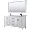 Custom image for White with Matte Black Trim / White Carrara Marble / 70